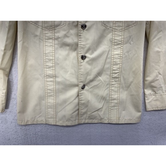 Vintage 1970s Sears The Men's Store Kings Road Cream Polyester Disco S/M - Picture 10 of 16
